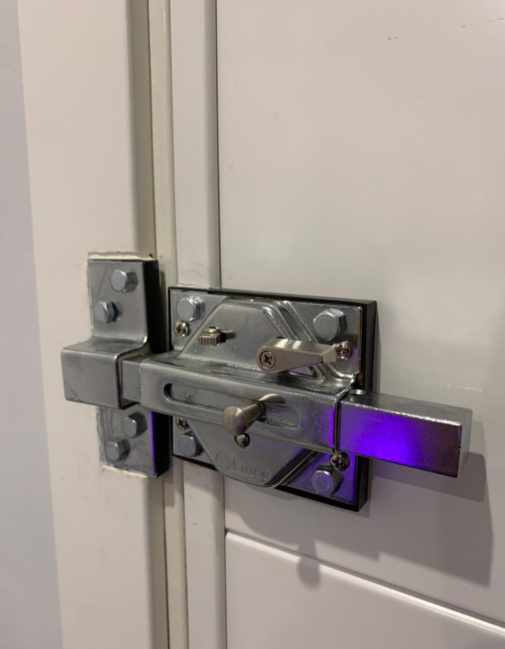 Cerrojo de alta seguridad instalado en puerta